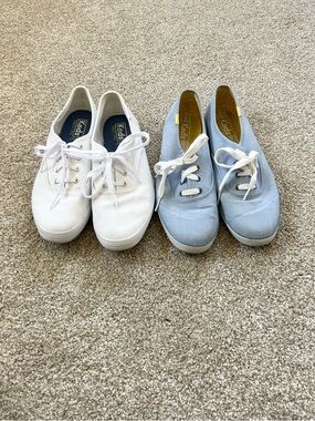 KEDS white + blue sneakers💕